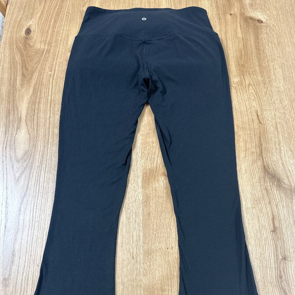 Lululemon Align High Rise, Ribbed Mini Flare Leggings- Black- Size 12